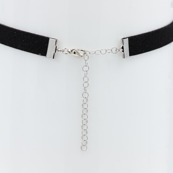 Black Choker Adjustable 12.5' - 15' inch Classic Trendy Choker  #2 - Picture 5 of 12